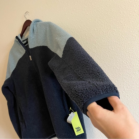 NWT All In Motion Men’s Sherpa Full Zip Hoodie Determined Blue - Picture 4 of 11